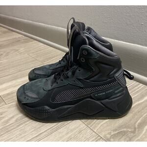 Puma Kids High-Top Sneakers in Black and Dark Gray